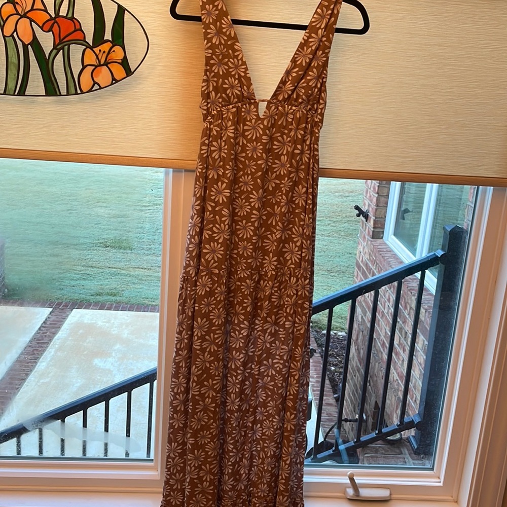 Deep V maxi dress